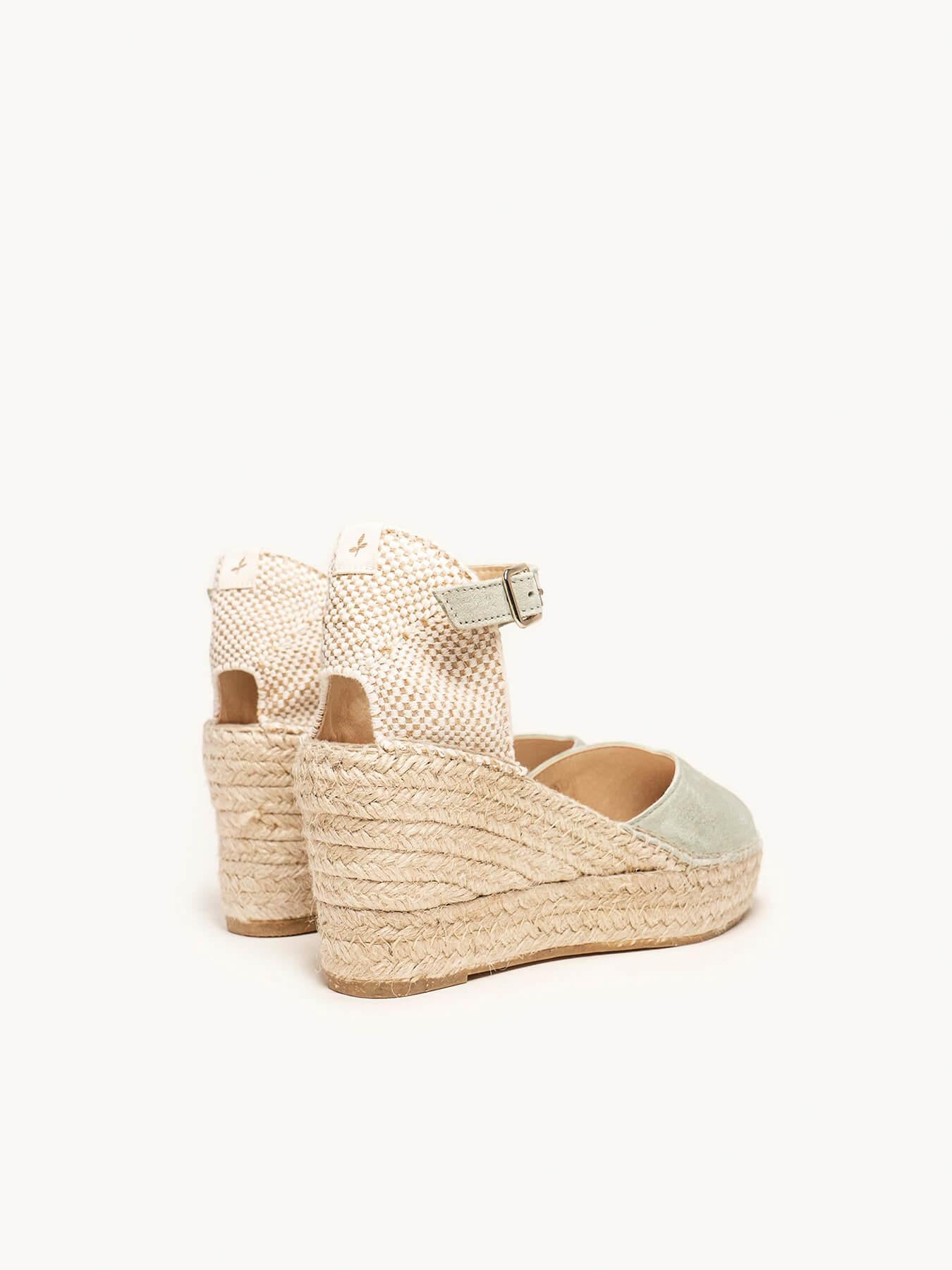 Jara Cuña 8 cm Ante Verde Claro