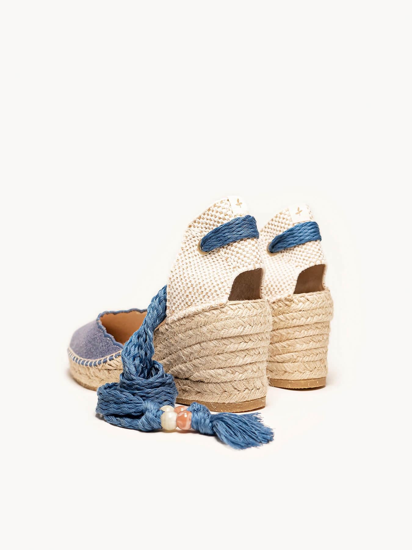 Romero Cuña 7 cm Lino Azul Jeans