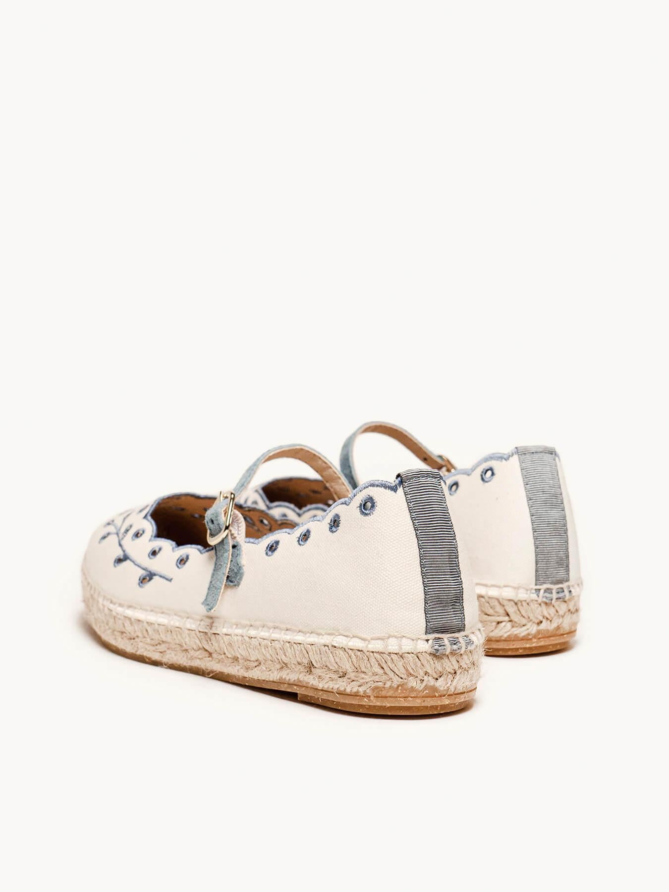 Campanilla Lona Bordada Azul Jeans