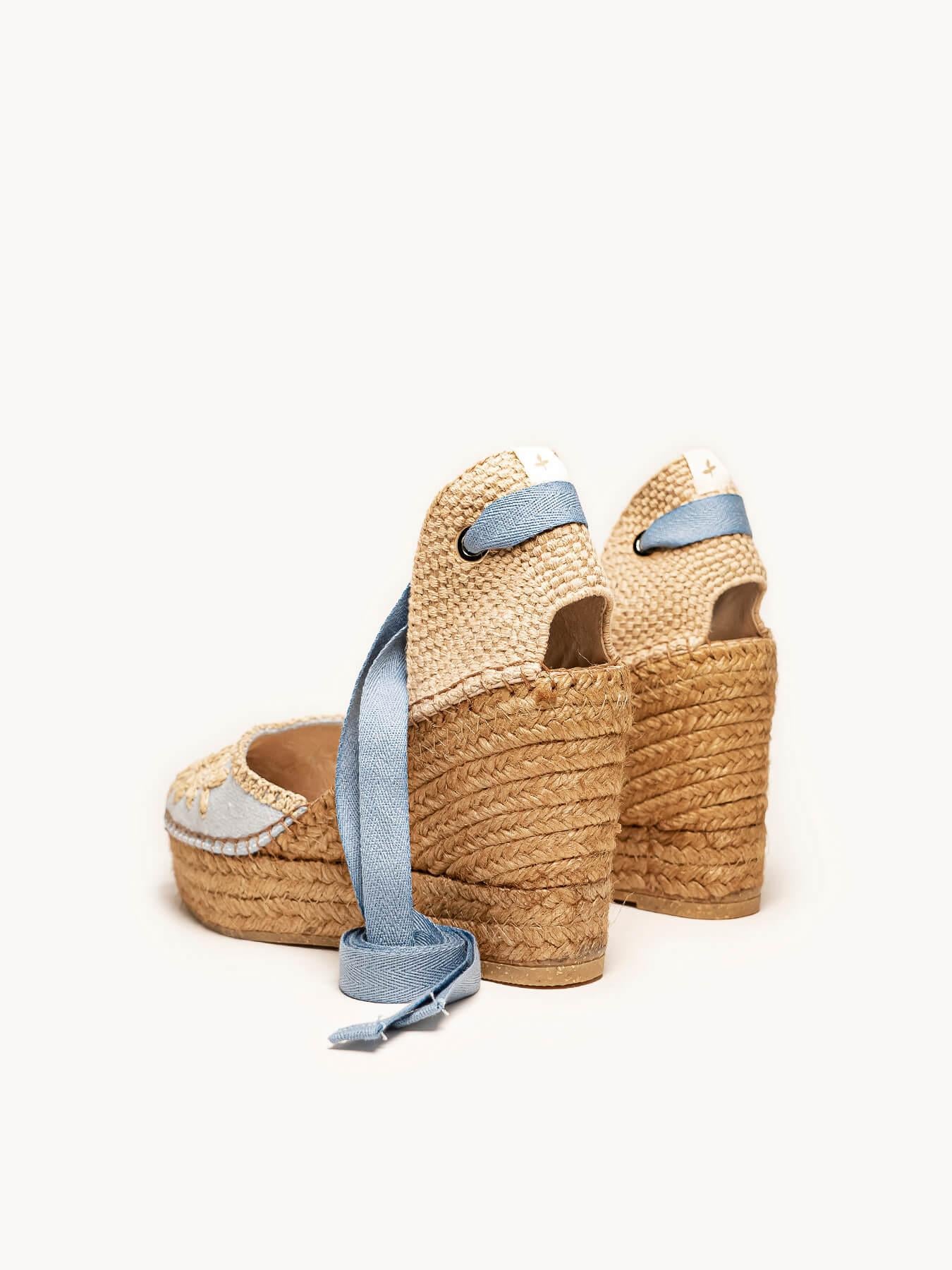 Romero Cuña 10 cm Bordado Azul Claro