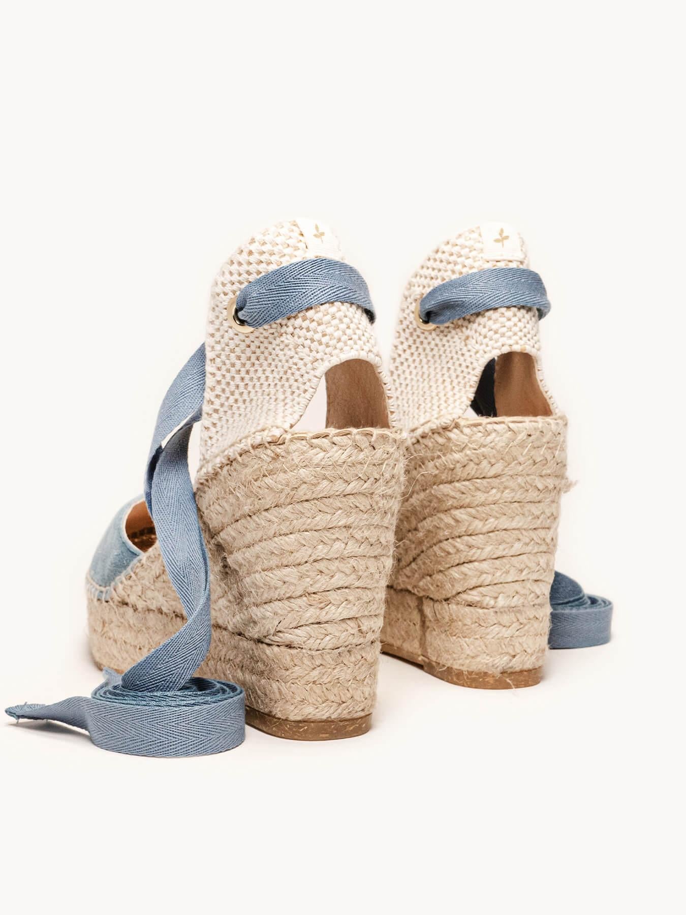 Romero Cuña 10 cm Ante Azul Jeans