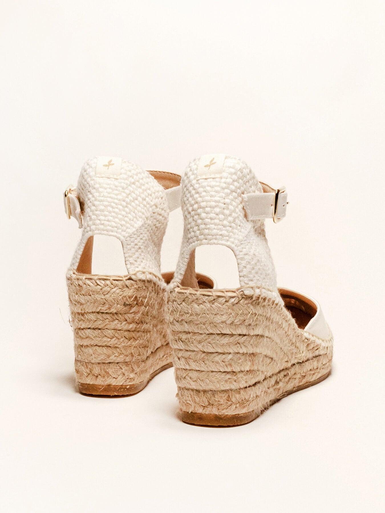 Dalia Cuña 7 cm Raso Blanco