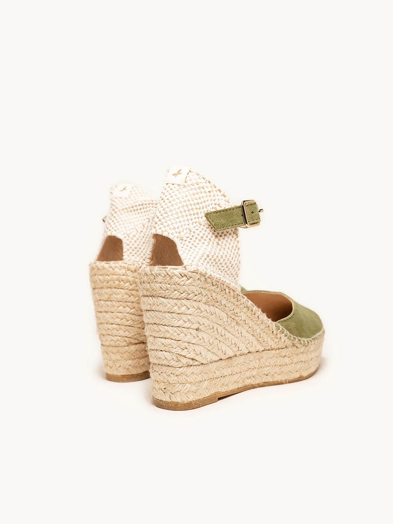 Jara Cuña 10 cm Ante Verde Kaki