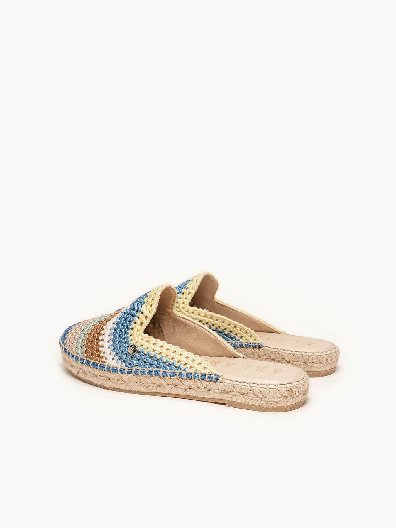 Loto Crochet Rayas Azul