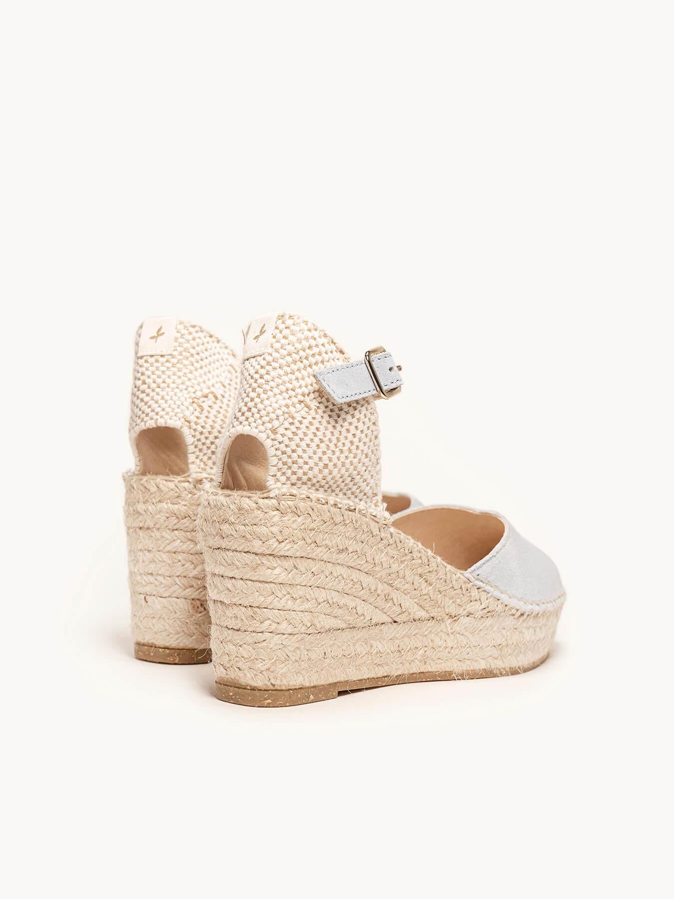 Jara Cuña 8 cm Ante Azul Claro
