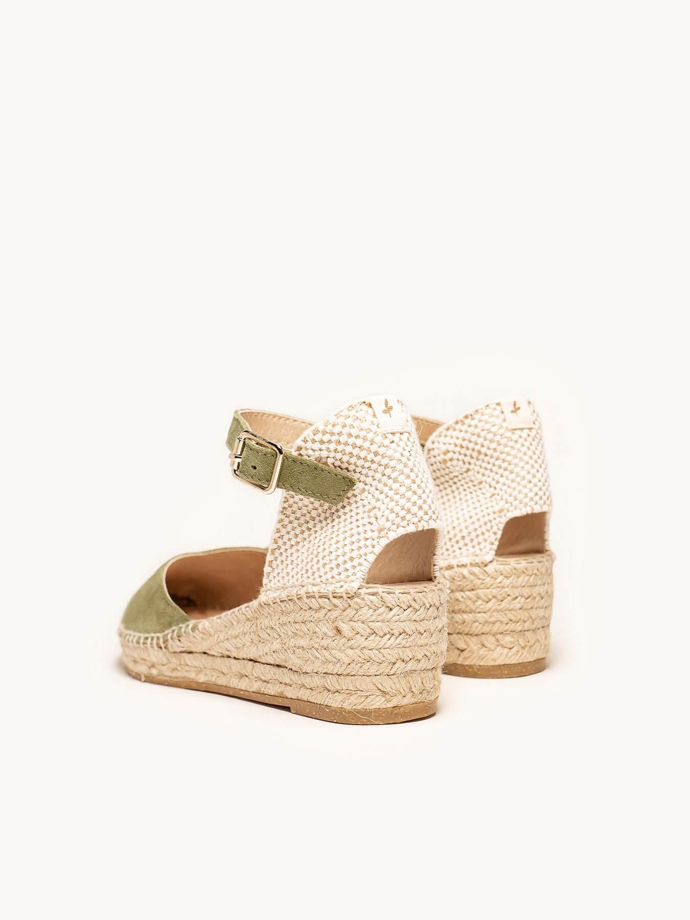 Jara Cuña 5 cm Ante Verde Kaki