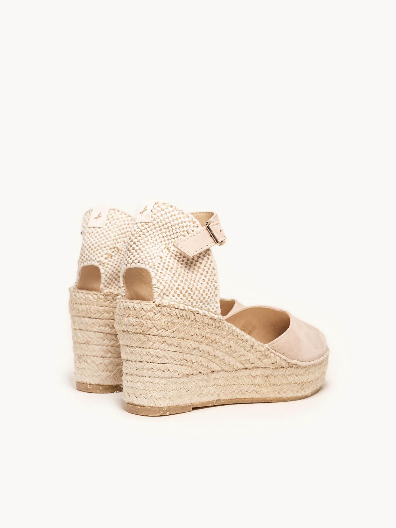 Jara Cuña 8 cm Ante Rosa Claro
