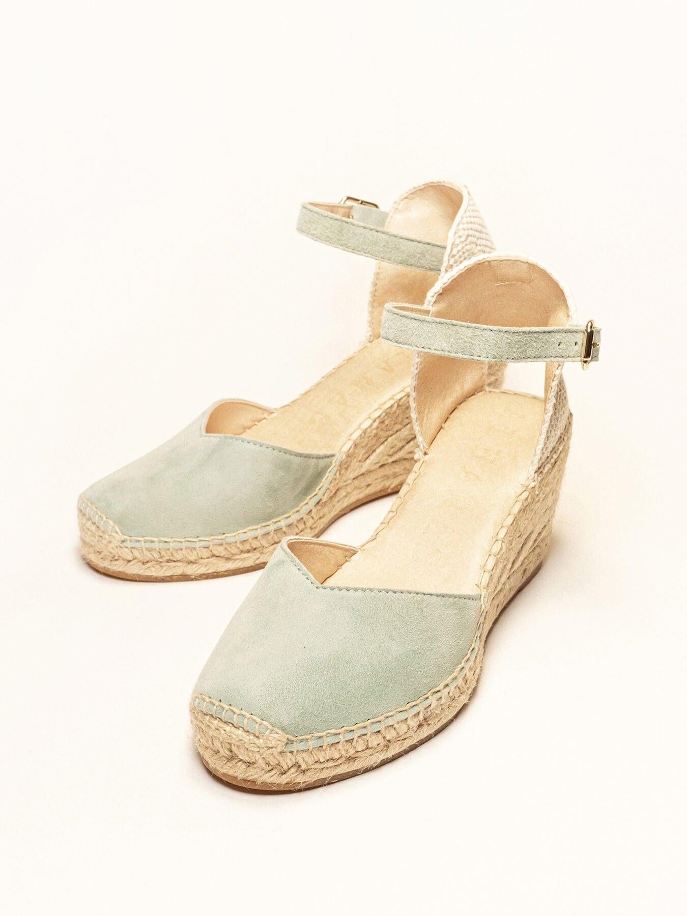 Jara Cuña 7 cm Ante Verde Claro