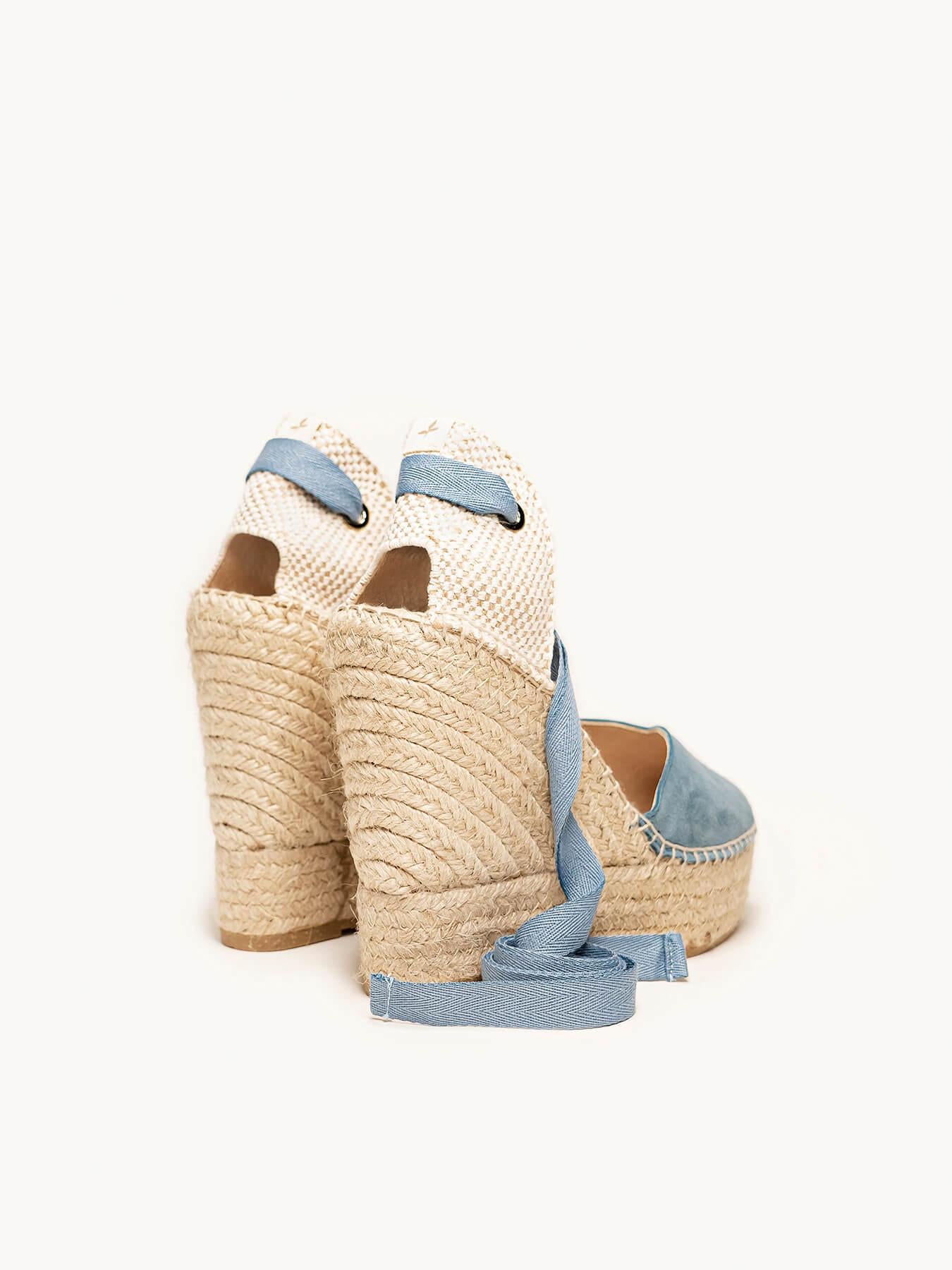 Romero Cuña 12 cm Ante Azul Jeans