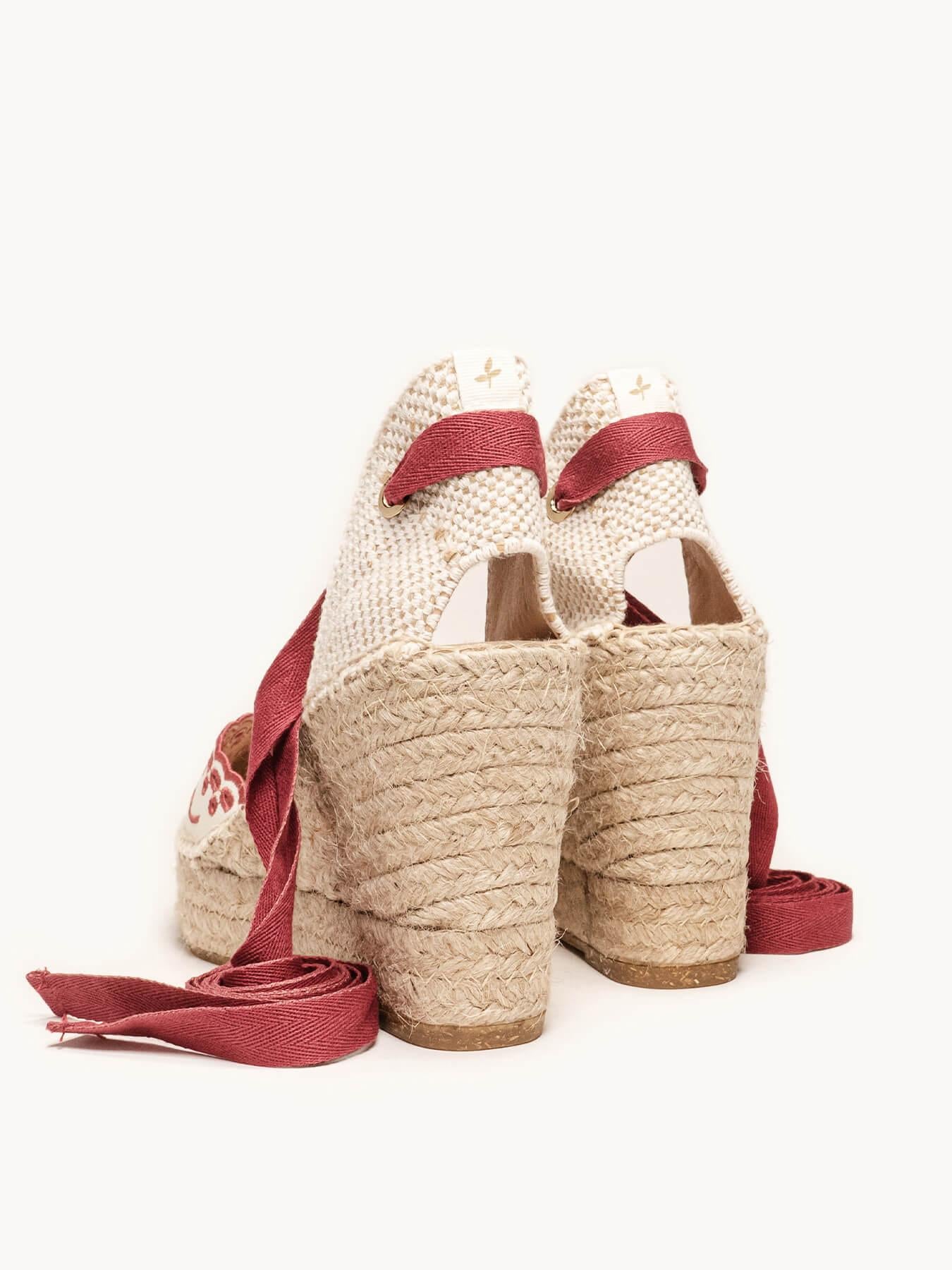 Romero Cuña Alta Lona Bordada Granate