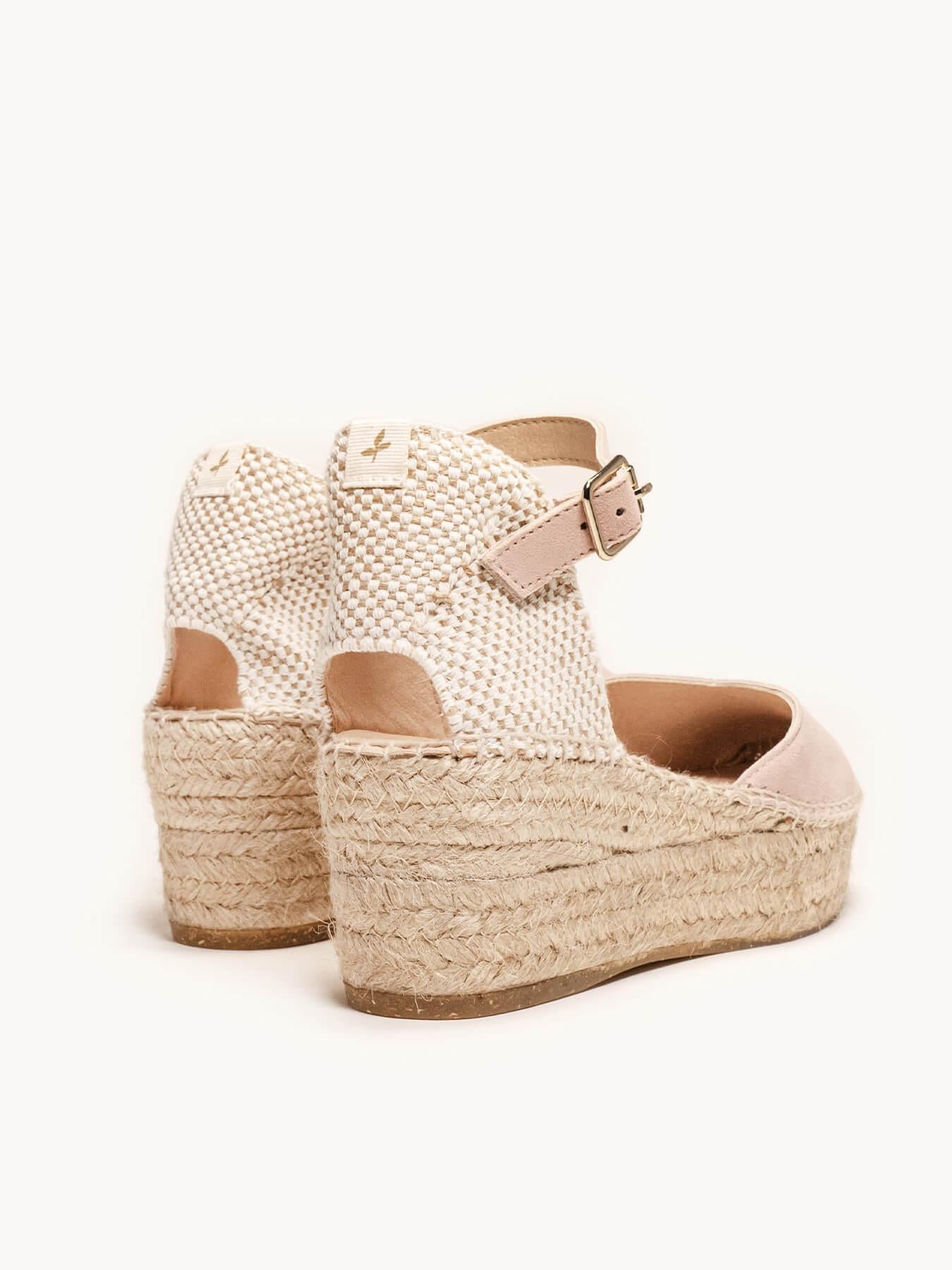 Jara Cuña 6 cm Ante Rosa Claro