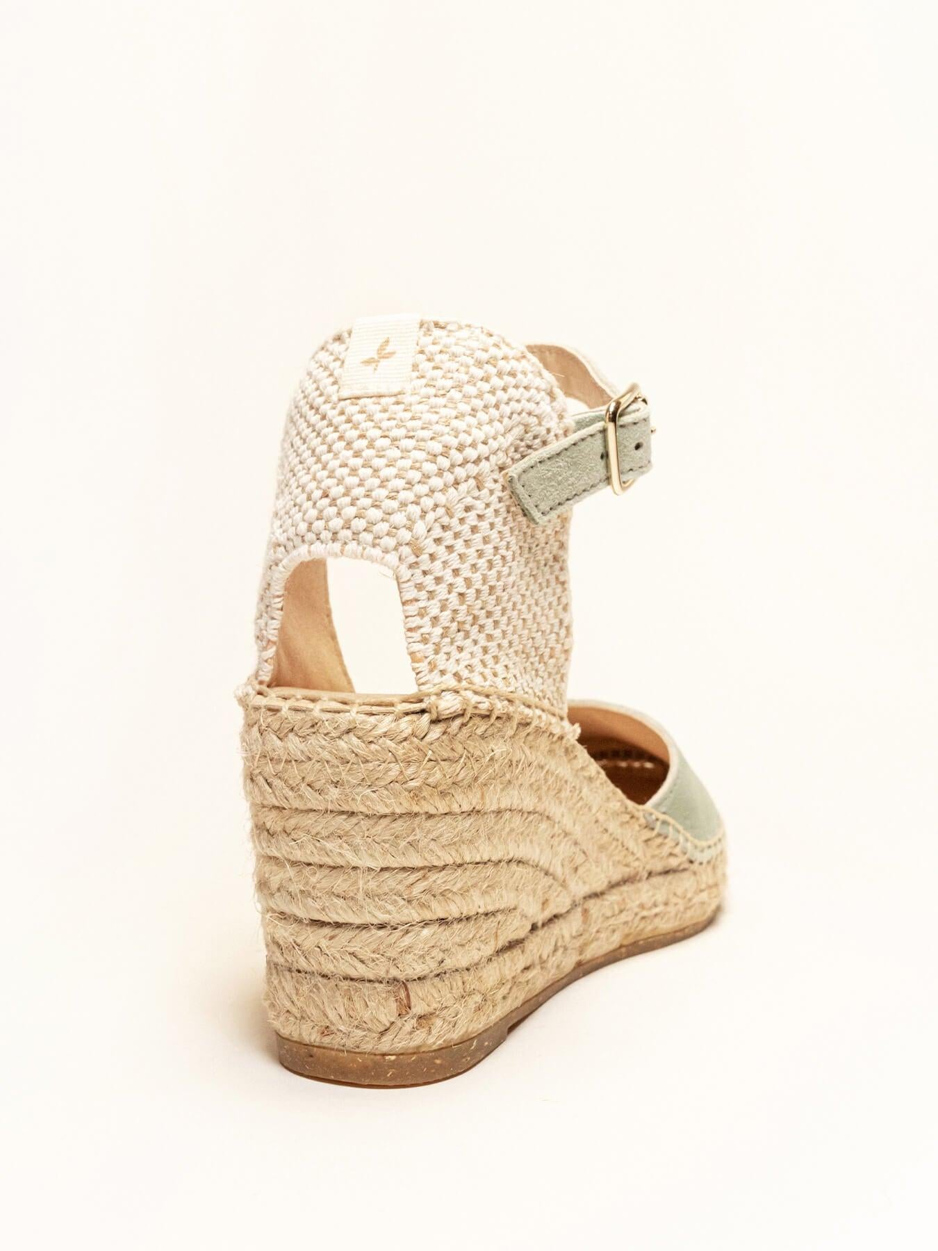Jara Cuña 7 cm Ante Verde Claro