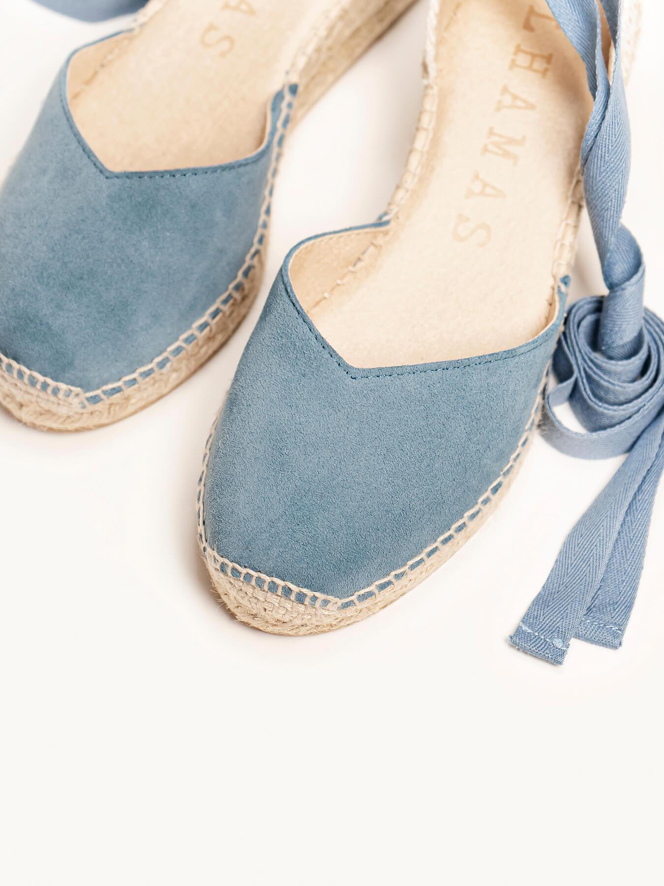 Romero Cuña 5 cm Ante Azul Jeans