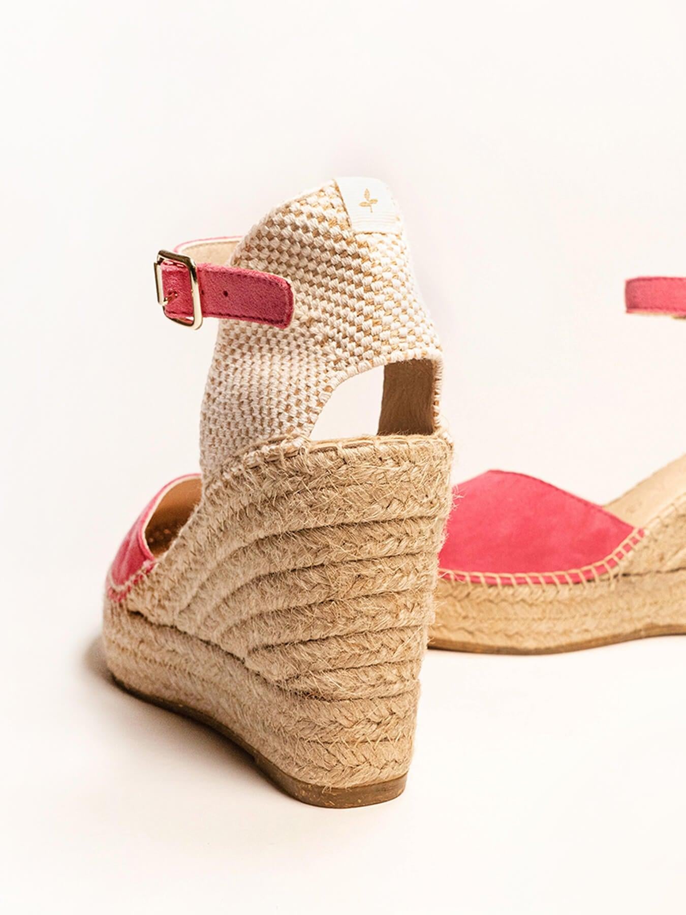 Jara Cuña 10 cm Ante Rosa Fucsia