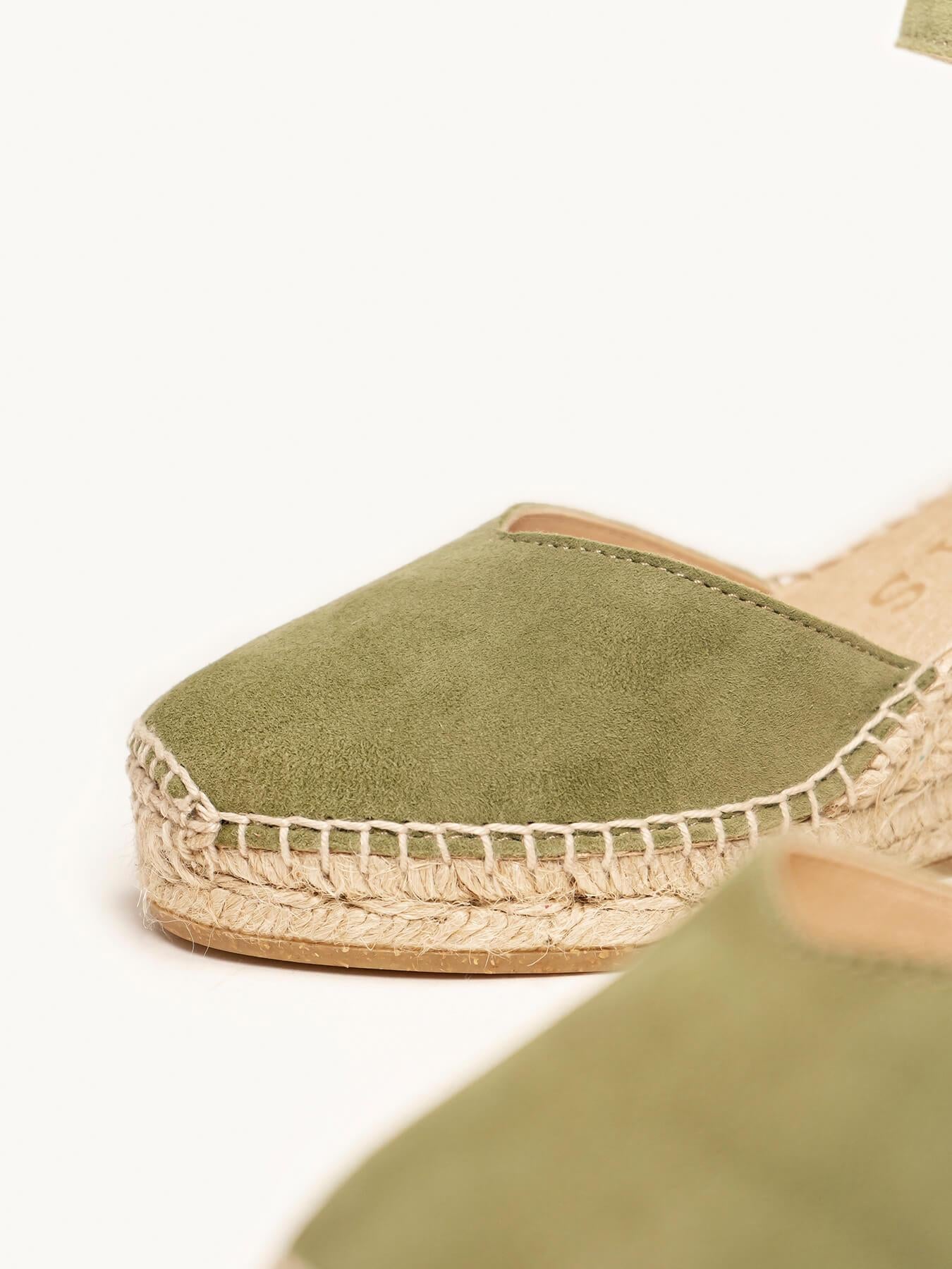 Jara Cuña 7 cm Ante Verde Kaki