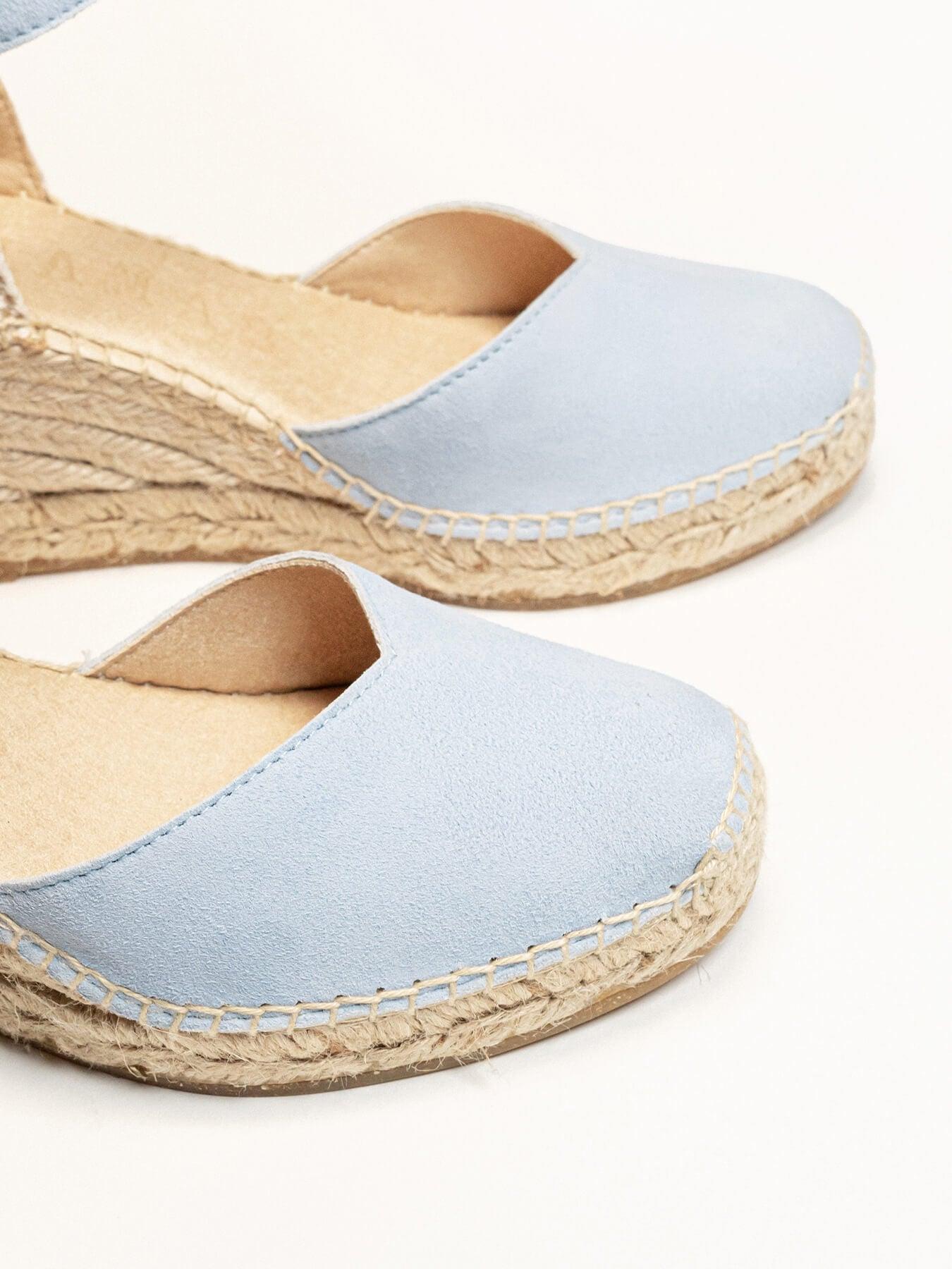 Jara Cuña 7 cm Ante Azul Claro