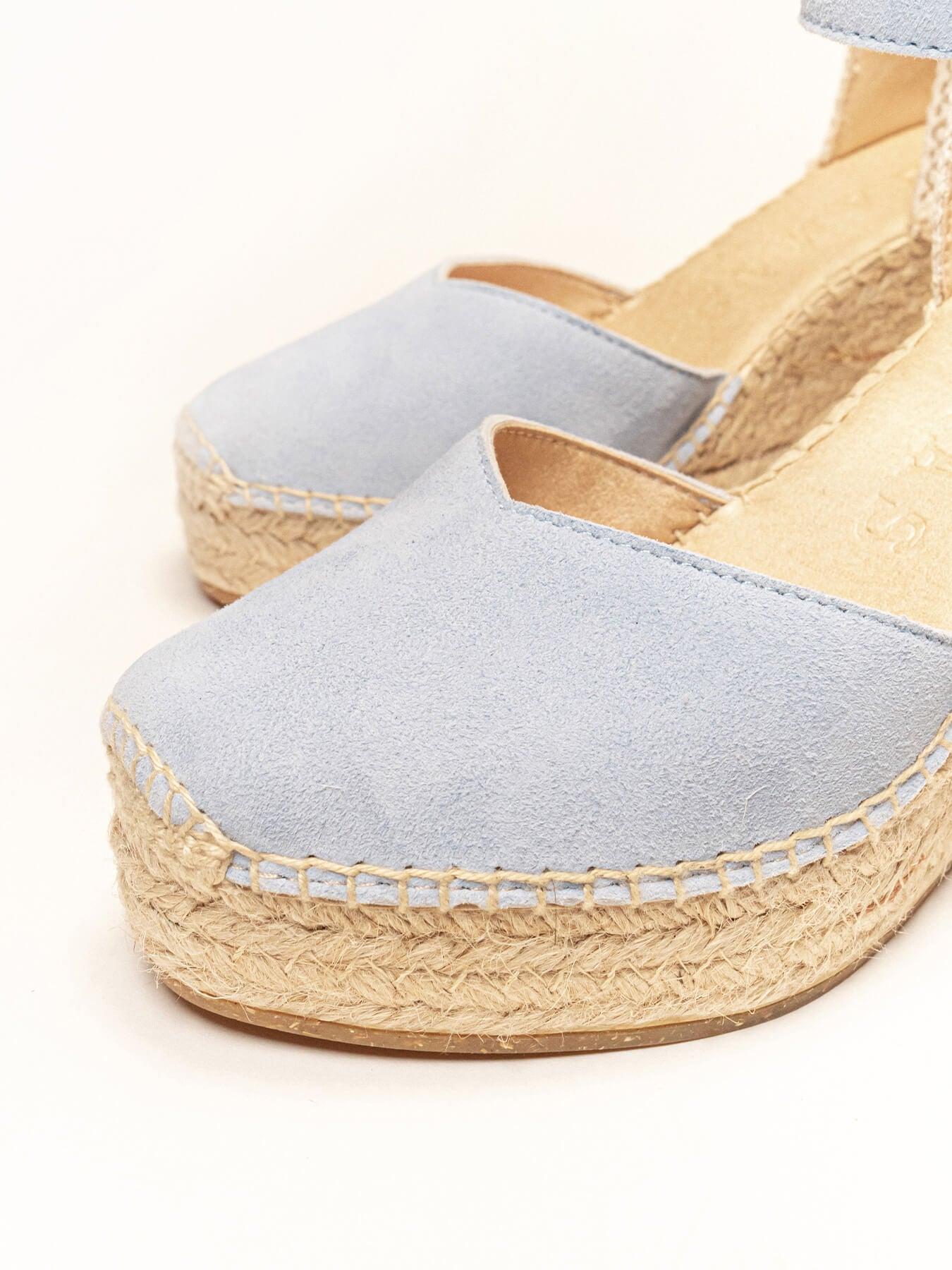 Jara Cuña 10 cm Ante Azul Claro