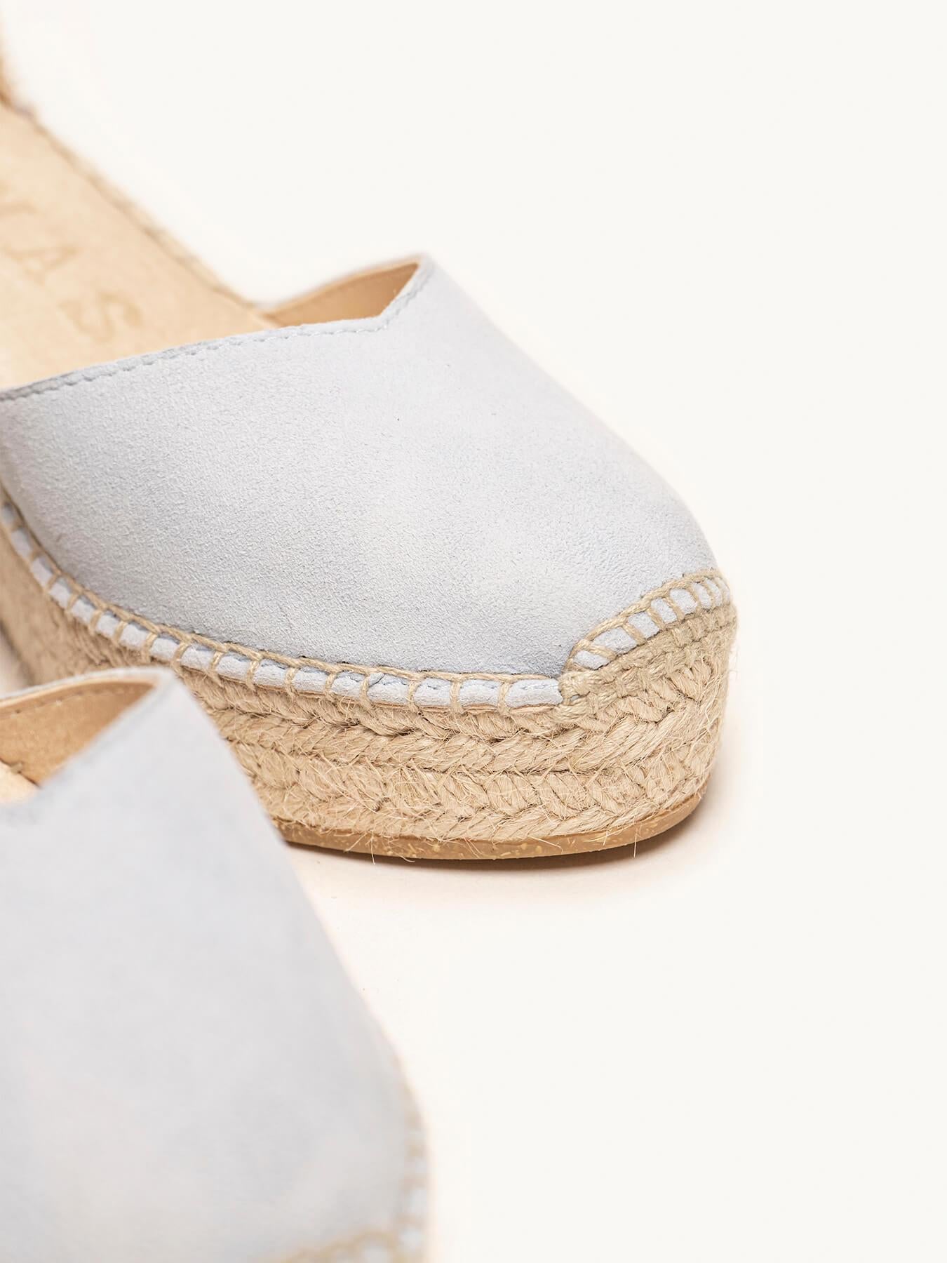 Jara Cuña 8 cm Ante Azul Claro