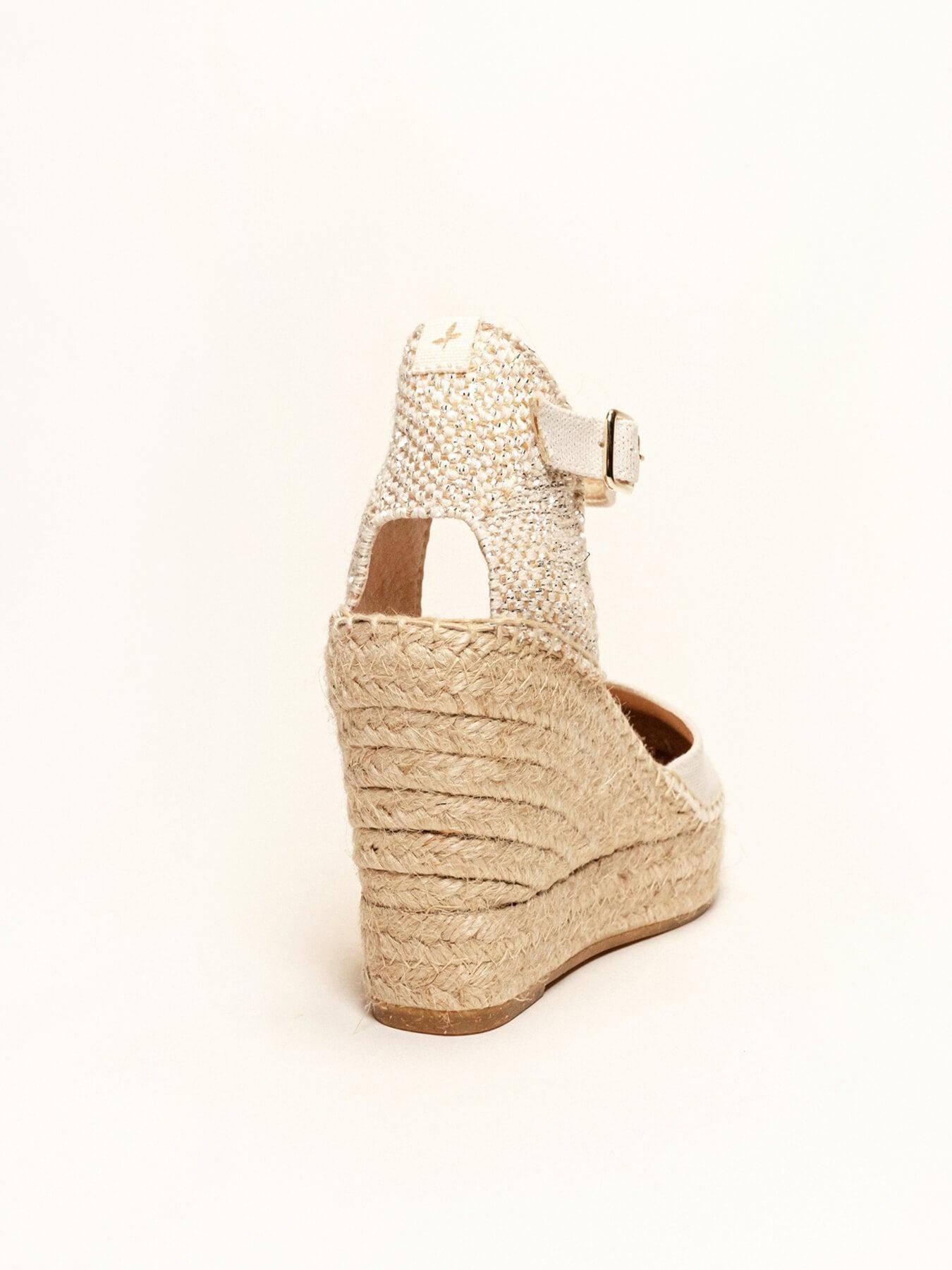 Dalia Cuña 10 cm Lona Metal Blanco