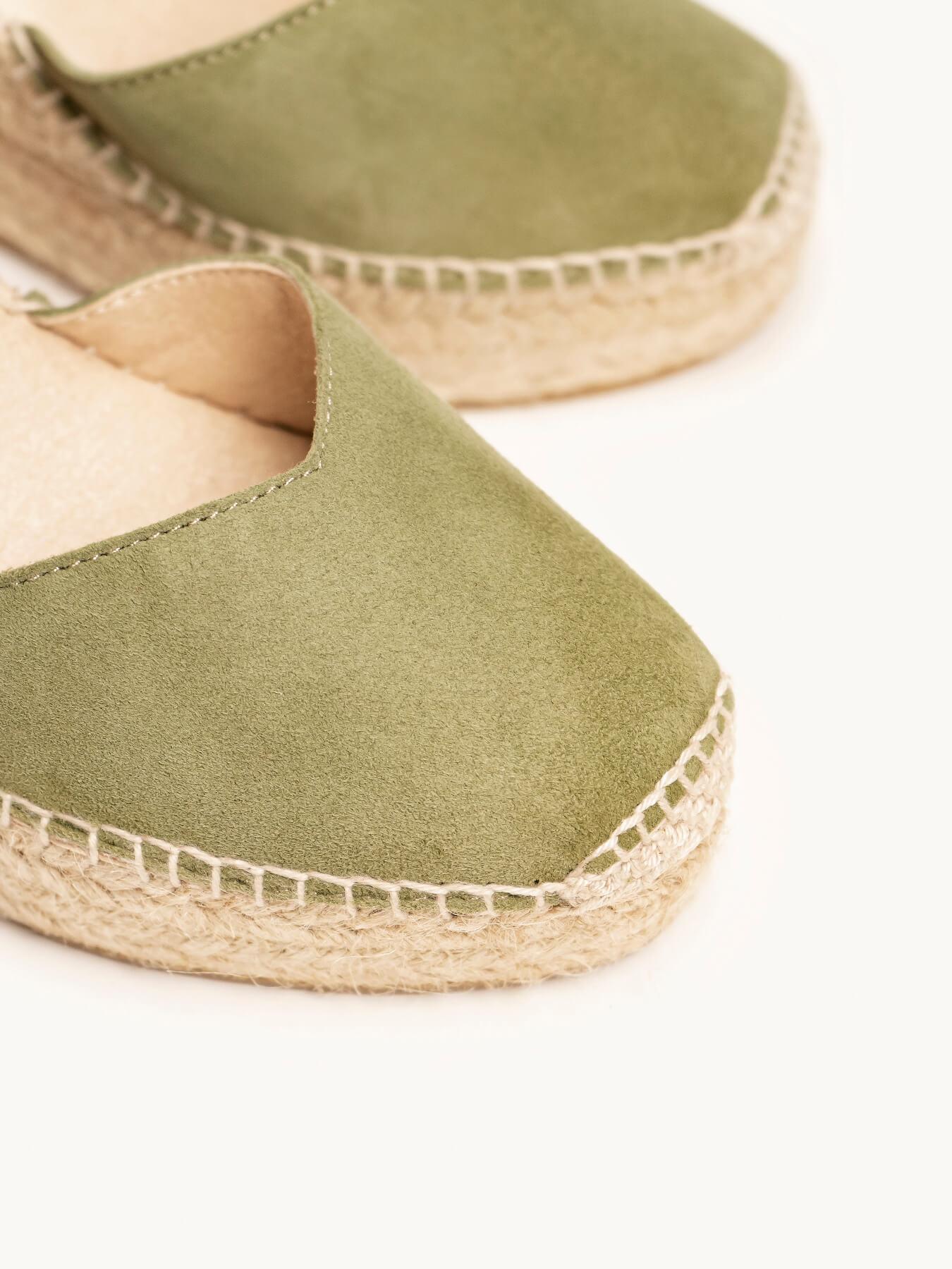Jara Cuña 10 cm Ante Verde Kaki