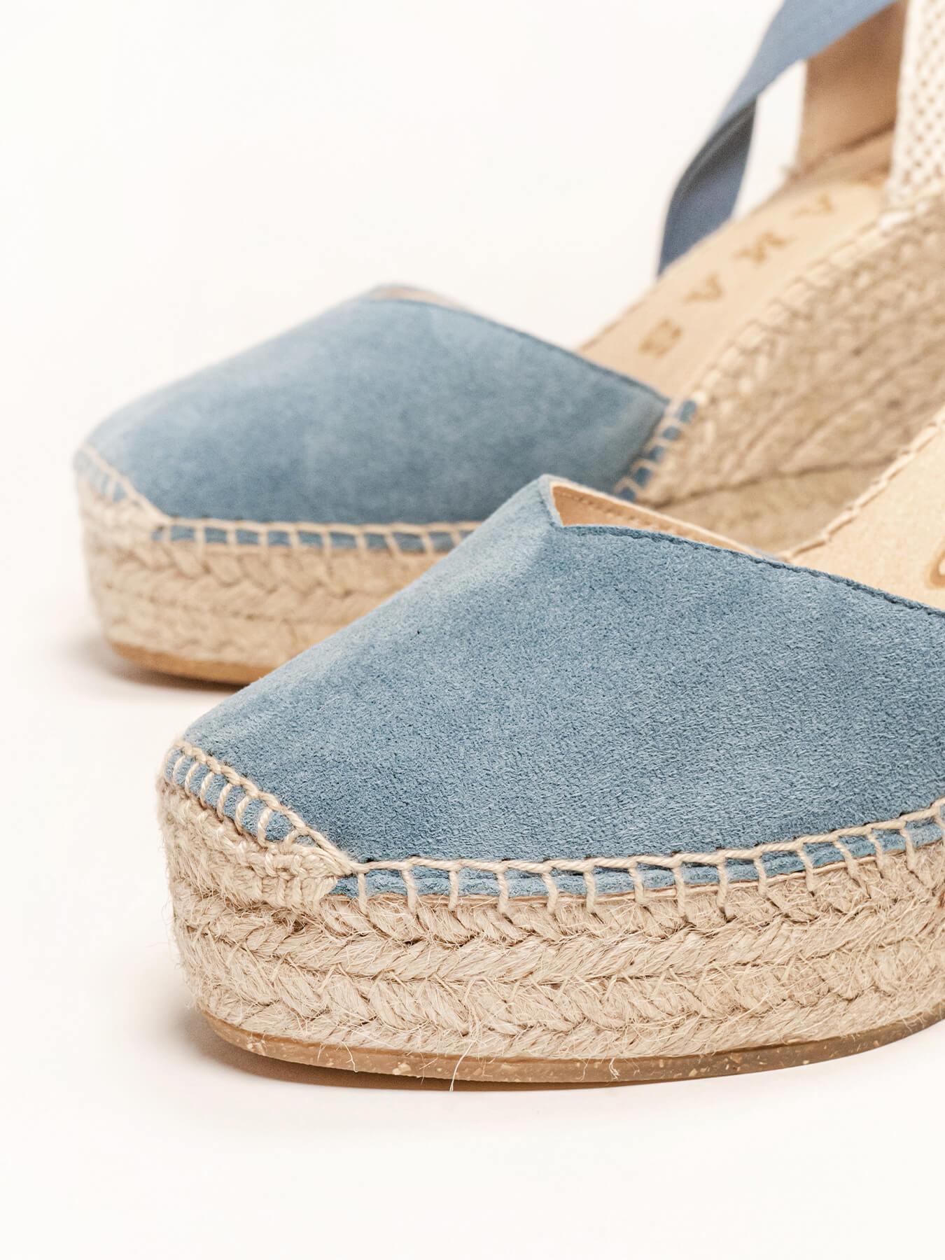 Romero Cuña Alta Ante Azul Jeans