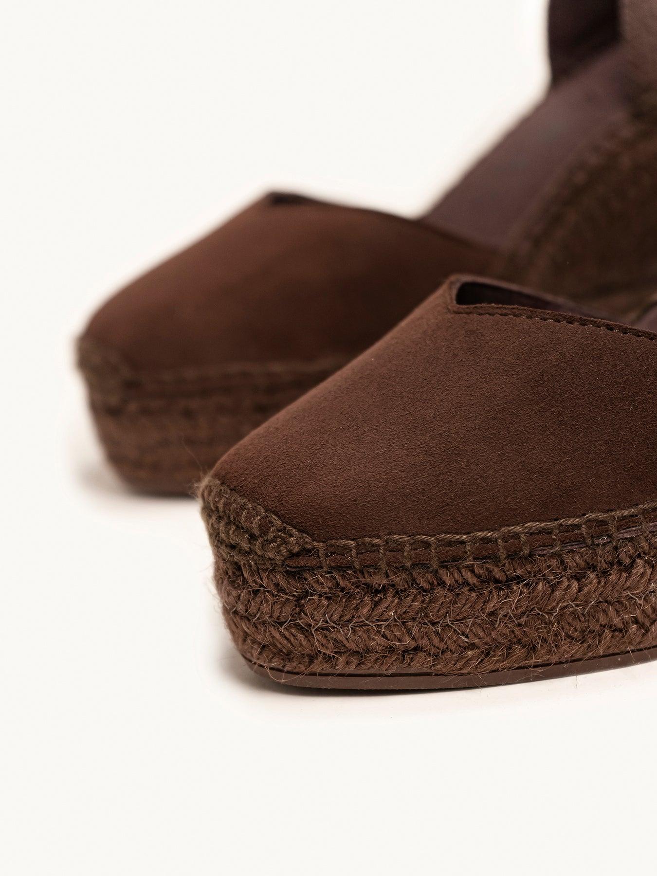 Jara Cuña 10 cm Ante Marrón Oscuro