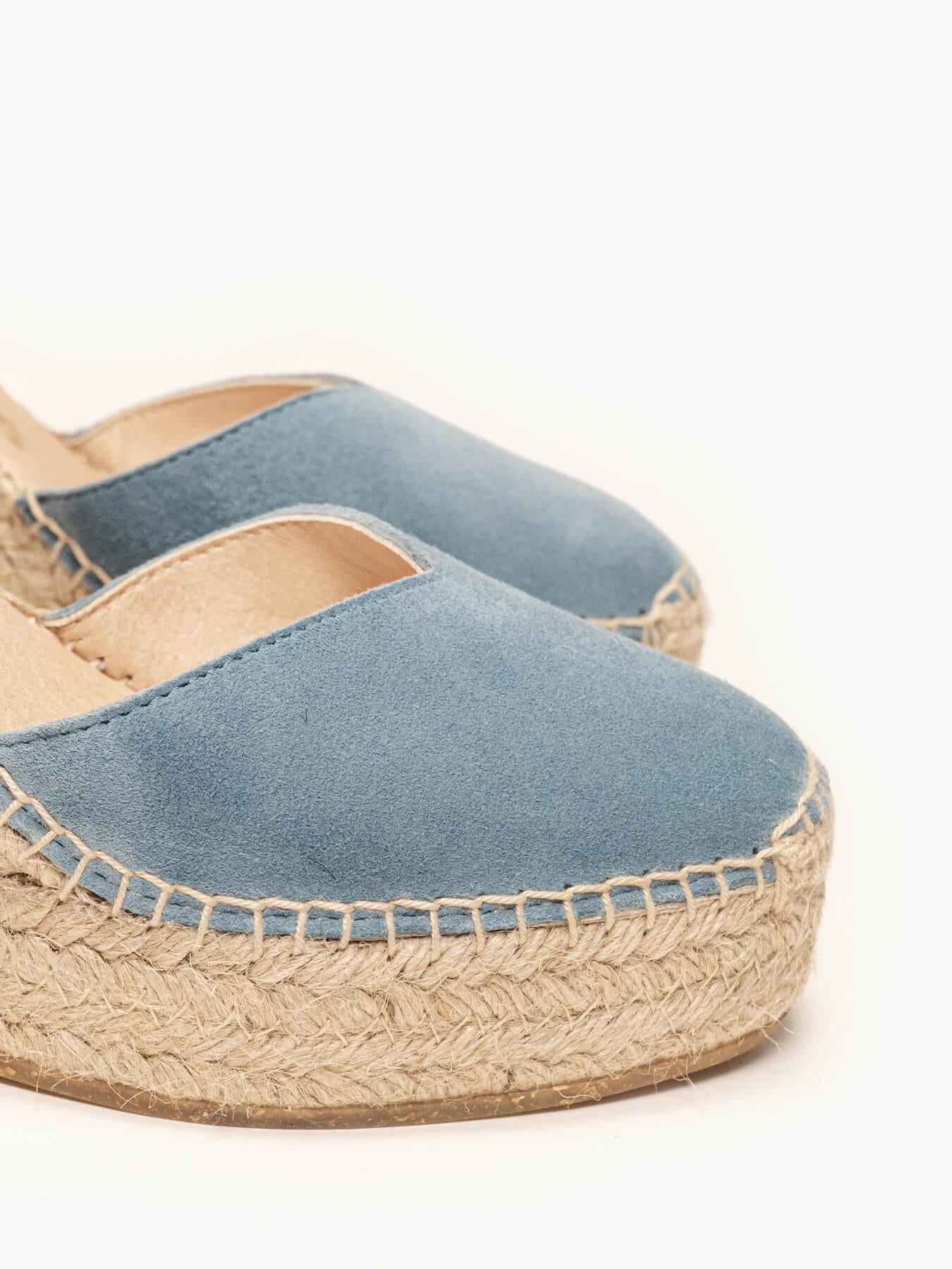Jara Cuña 10 cm Ante Azul Jeans