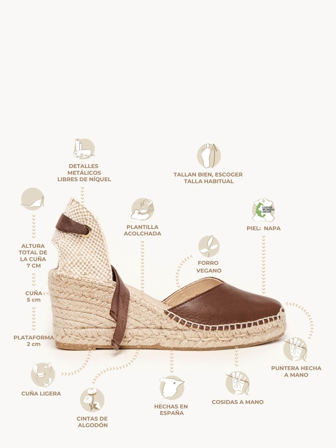 Romero Cuña Media Napa Marrón Oscuro