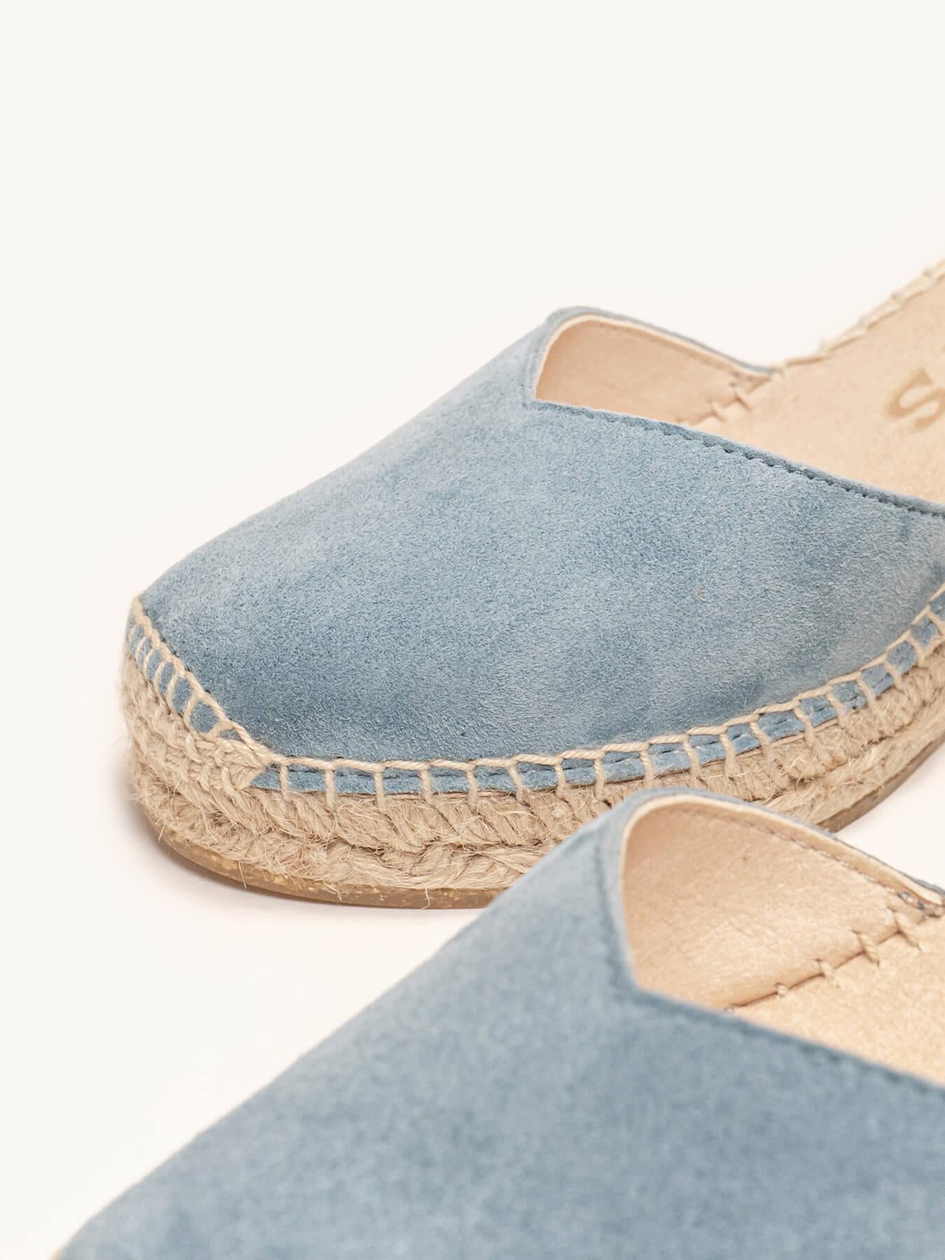 Jara Cuña 7 cm Ante Azul Jeans