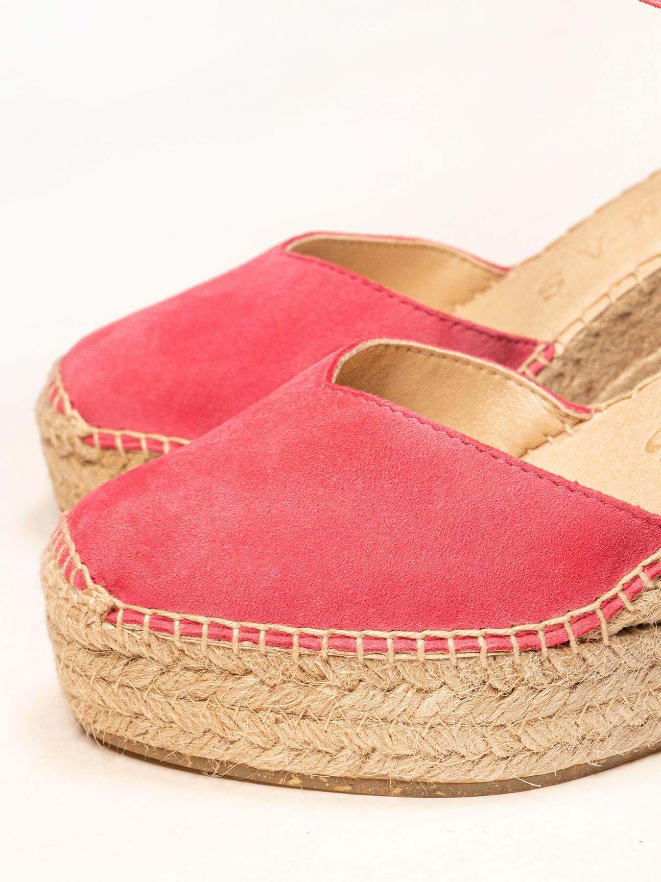 Jara Cuña 10 cm Ante Rosa Fucsia