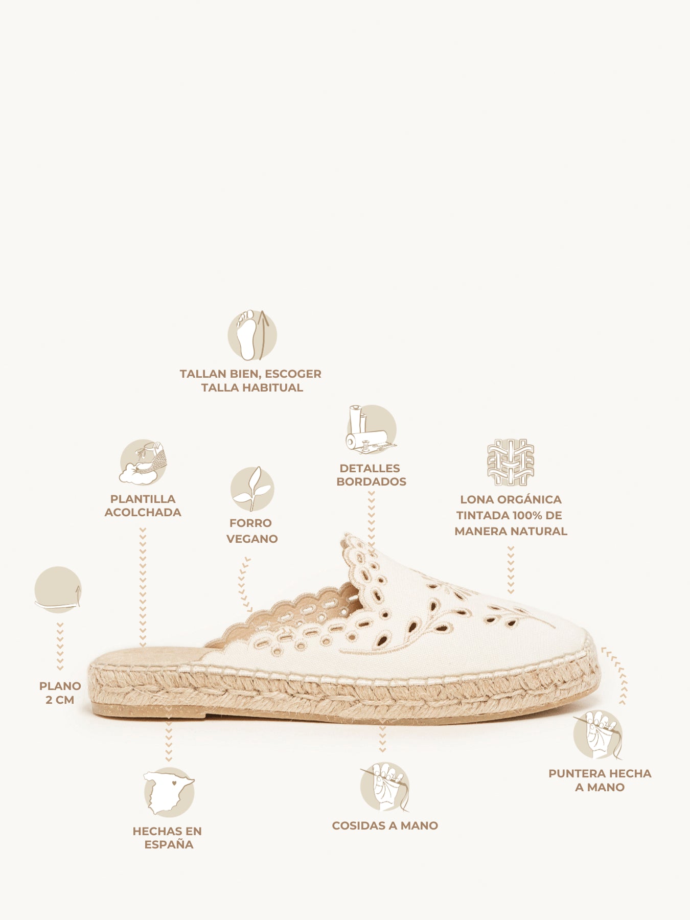 Loto Lona Bordada Crudo