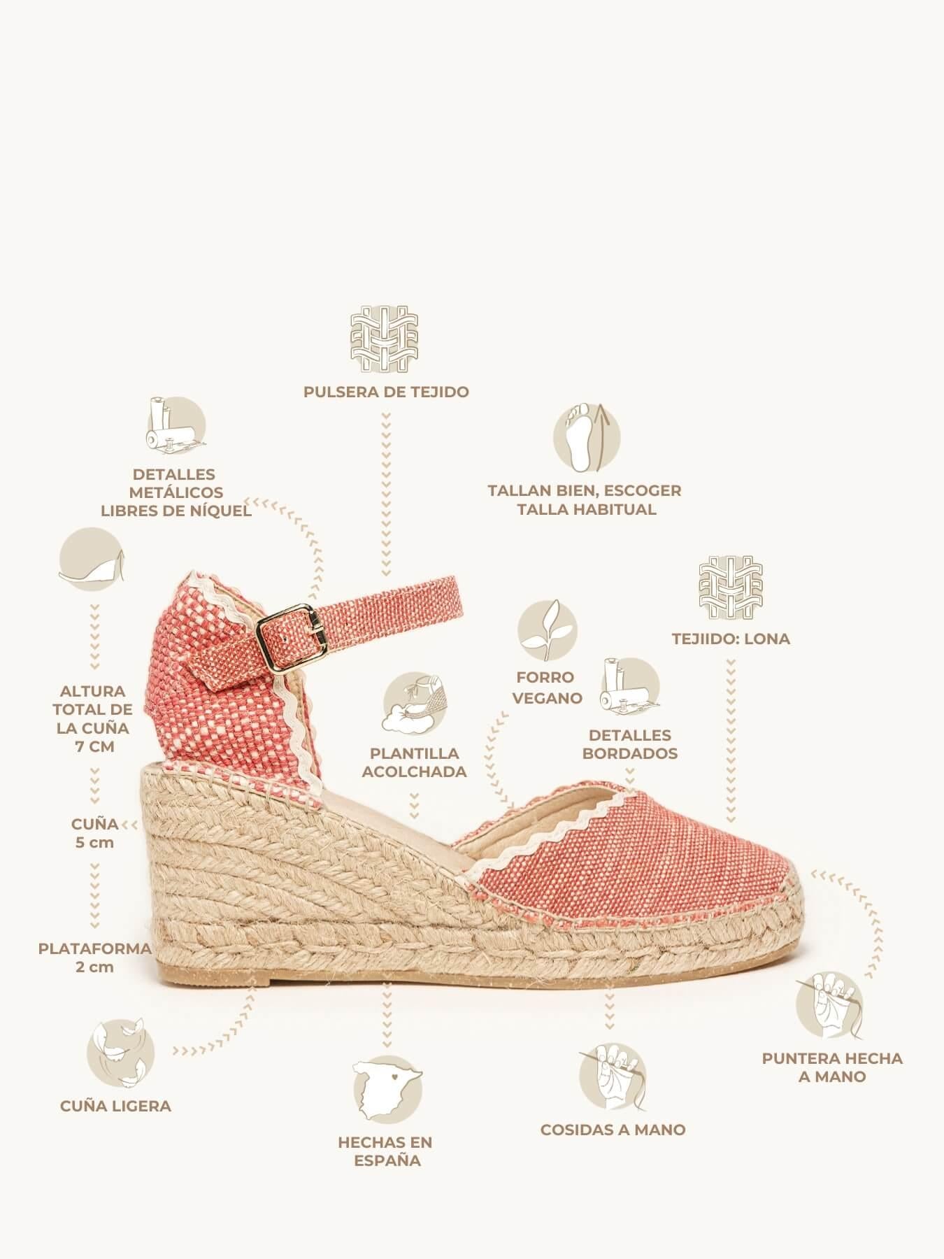 Jara Cuña Media Lino Jaspeado Rojo