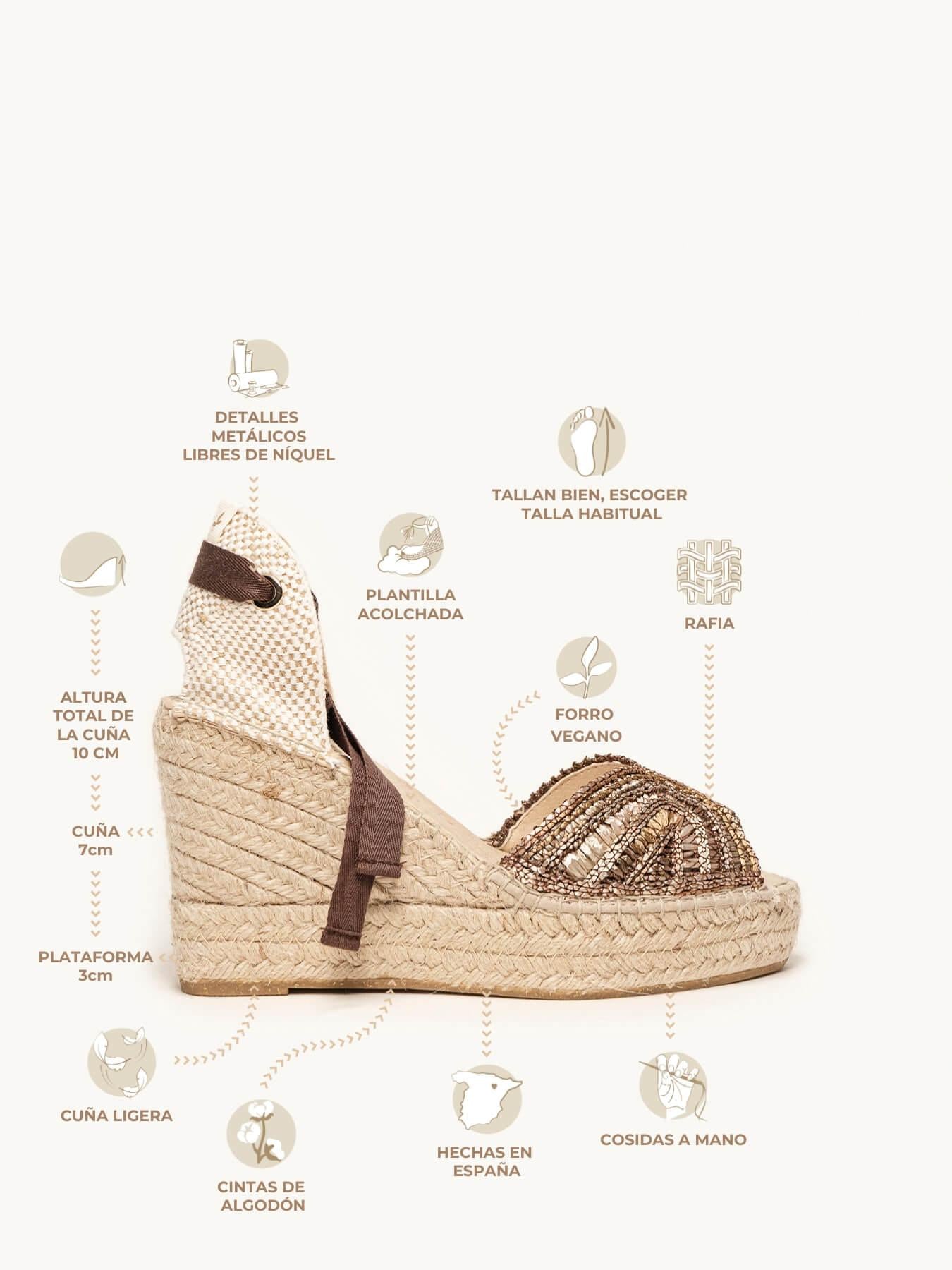 Lirio Cuña Alta Rafia Marrón