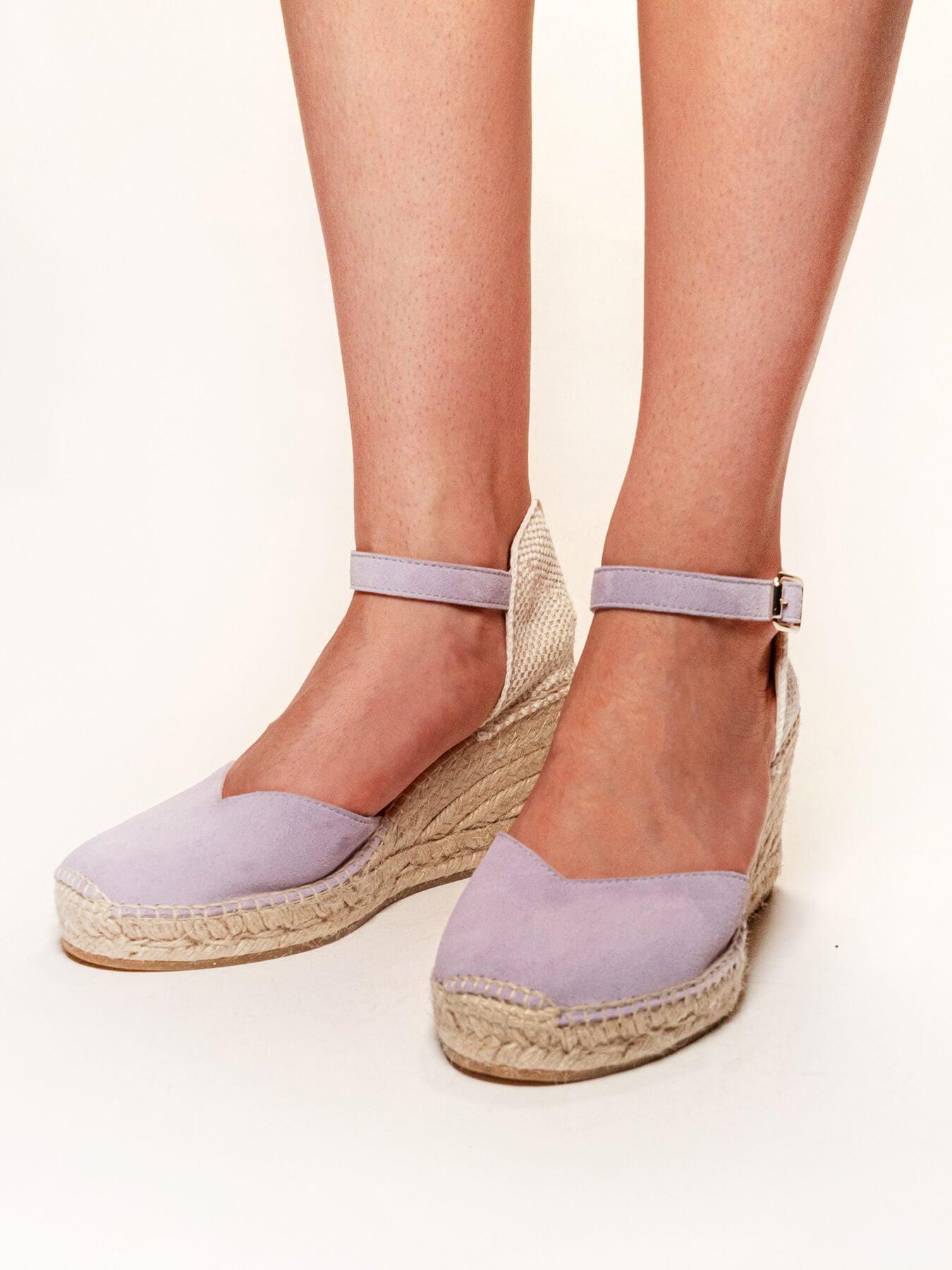 Jara Cuña 7 cm Ante Lila
