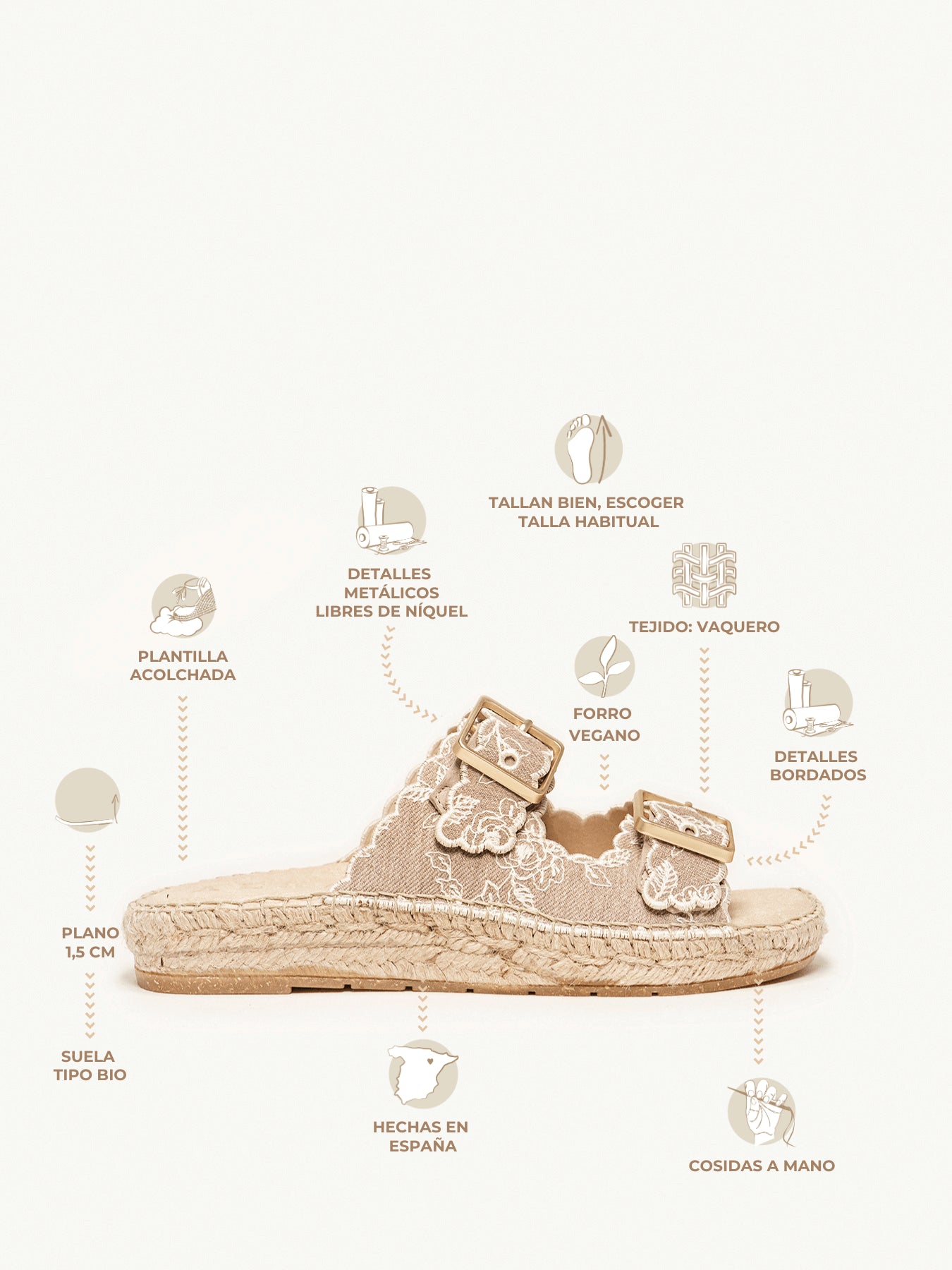 Girasol Bio Vaquero Bordado Piedra