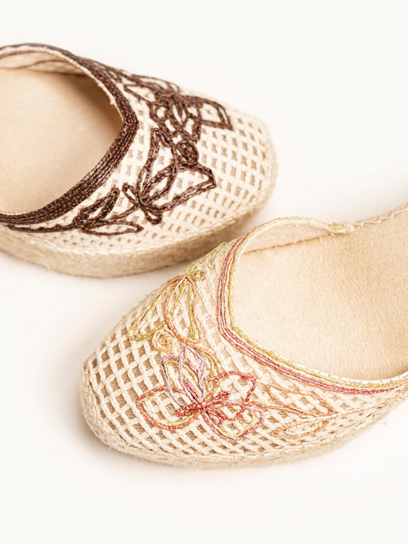 Jara Cuña 10 cm Bordado Marrón